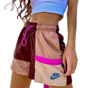 nike colour block shorts pink